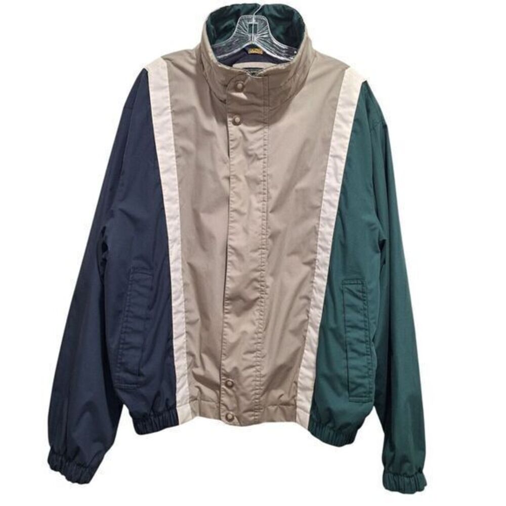 Members Only Marine Ware Jacket Windbreaker Lined Colorblock Flags‎ Size XL